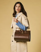 Oriana (brown) - Italian calf leather women's handbag (with shoulder strap) - Che Cose Belle