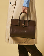 Oriana (brown) - Italian calf leather women's handbag (with shoulder strap) - Che Cose Belle