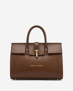 Oriana (brown) - Italian calf leather women's handbag (with shoulder strap) - Che Cose Belle
