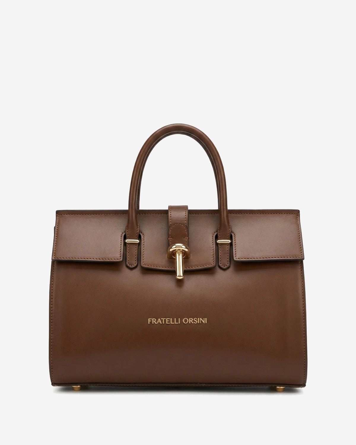 Oriana (brown) - Italian calf leather women's handbag (with shoulder strap) - Che Cose Belle