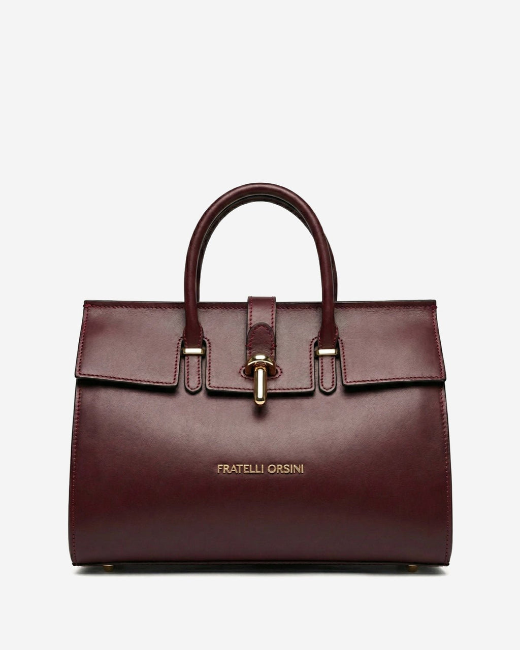 Oriana (eggplant) - Italian calf leather women's handbag (with shoulder strap) - Che Cose Belle
