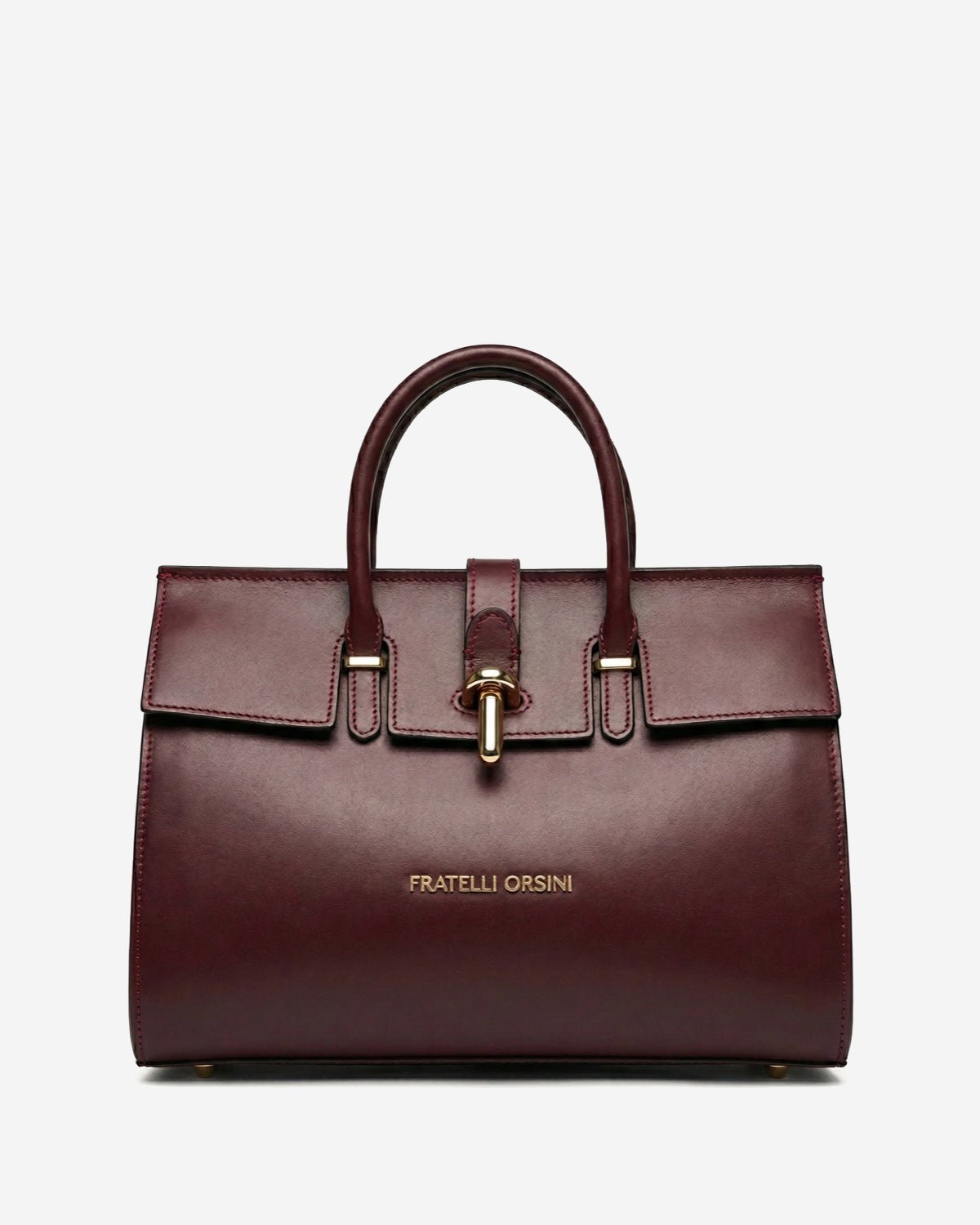 Oriana (eggplant) - Italian calf leather women's handbag (with shoulder strap) - Che Cose Belle