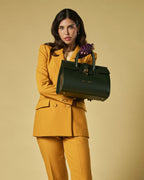 Oriana (green) - Italian calf leather women's handbag (with shoulder strap) - Che Cose Belle