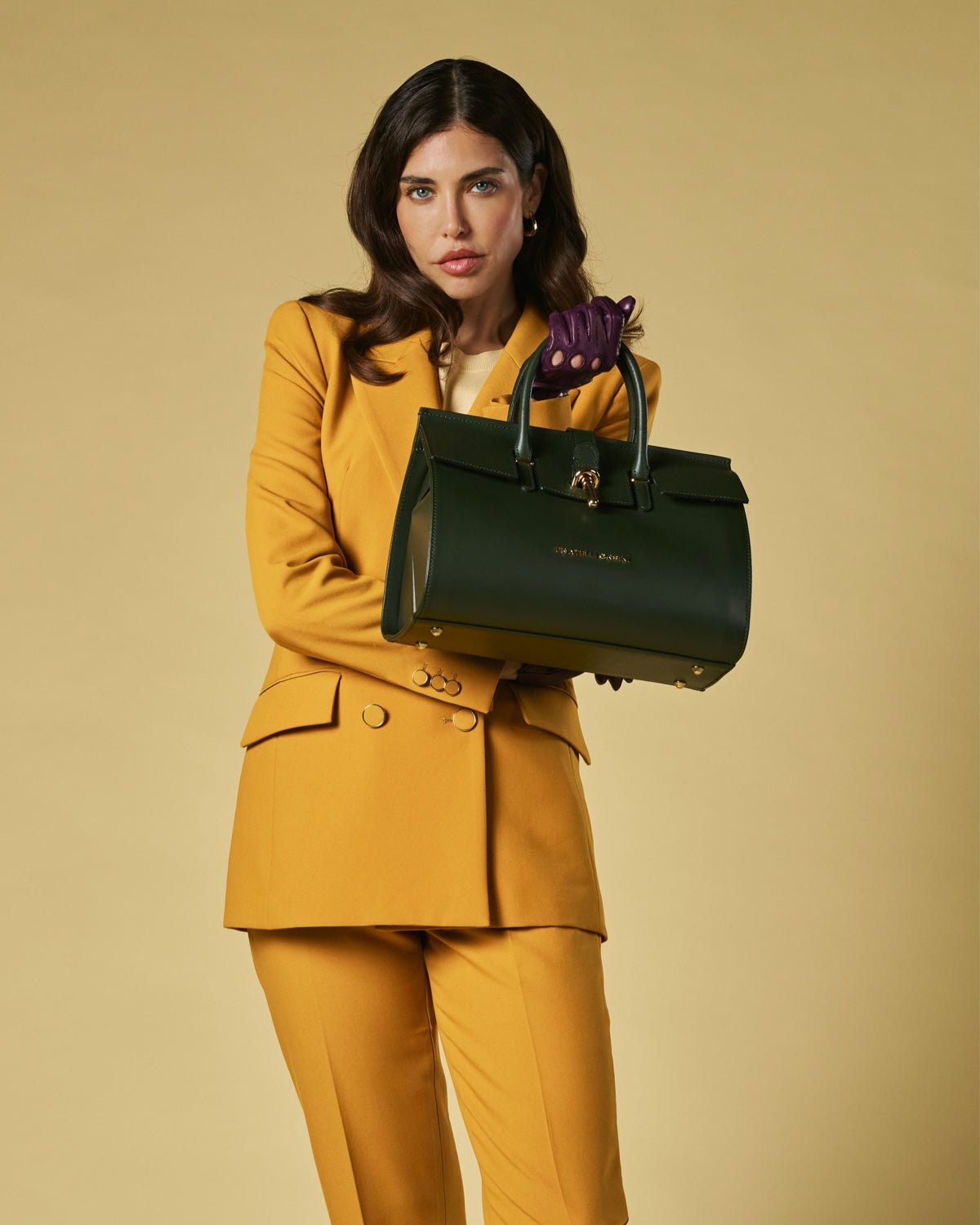Oriana (green) - Italian calf leather women's handbag (with shoulder strap) - Che Cose Belle