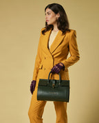 Oriana (green) - Italian calf leather women's handbag (with shoulder strap) - Che Cose Belle