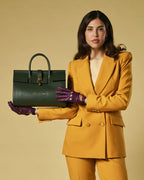 Oriana (green) - Italian calf leather women's handbag (with shoulder strap) - Che Cose Belle
