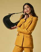 Ornella (black) - Italian calf leather women's crossbody bag (with shoulder strap) - Che Cose Belle