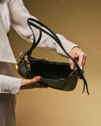 Ornella (black) - Italian calf leather women's crossbody bag (with shoulder strap) - Che Cose Belle