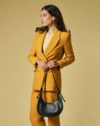 Ornella (black) - Italian calf leather women's crossbody bag (with shoulder strap) - Che Cose Belle