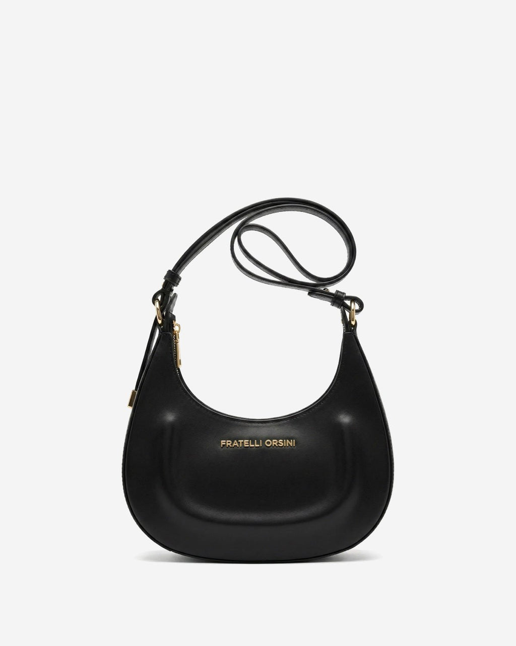 Ornella (black) - Italian calf leather women's crossbody bag (with shoulder strap) - Che Cose Belle