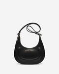 Ornella (black) - Italian calf leather women's crossbody bag (with shoulder strap) - Che Cose Belle
