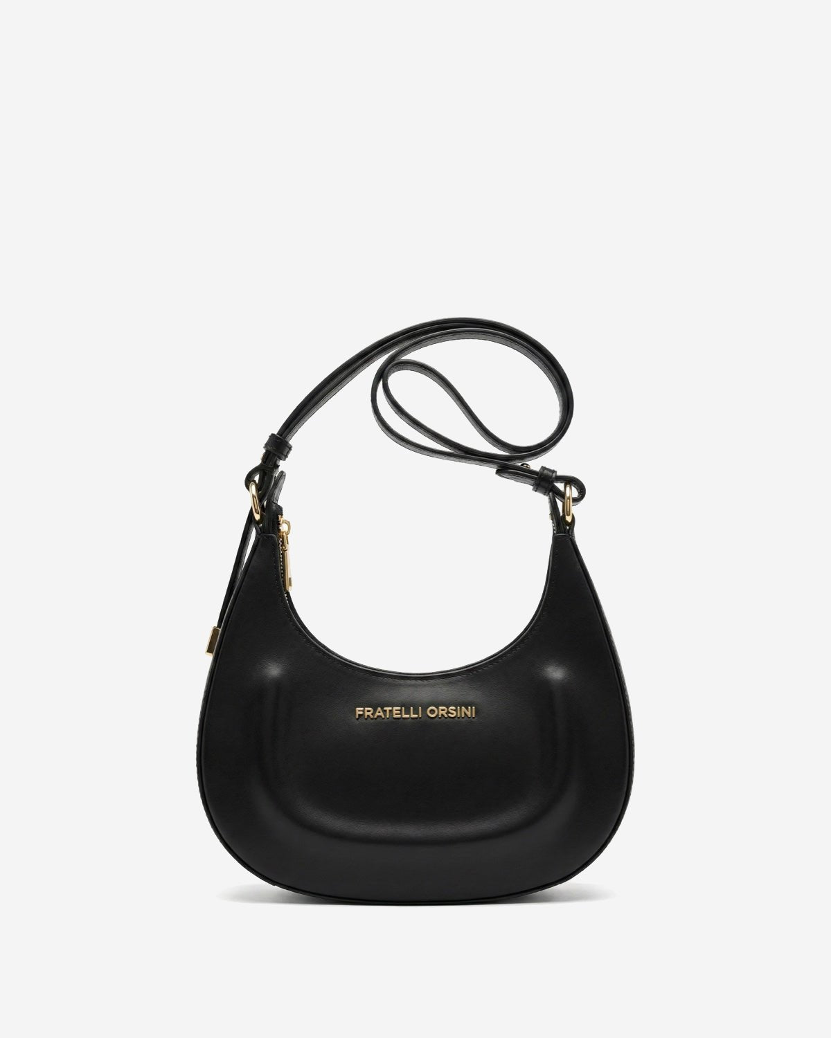Ornella (black) - Italian calf leather women's crossbody bag (with shoulder strap) - Che Cose Belle