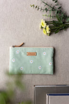 Others Embroidered Coin Purse - Green Floral - Medium - Che Cose Belle
