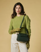 Ottavia (green) - Italian calf leather women's crossbody bag (with shoulder strap) - Che Cose Belle