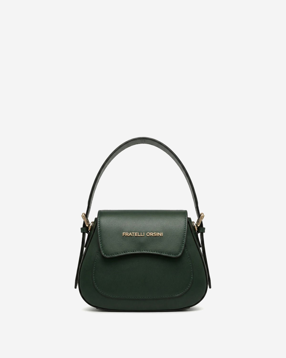Ottavia (green) - Italian calf leather women's crossbody bag (with shoulder strap) - Che Cose Belle