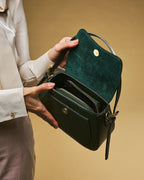Ottavia (green) - Italian calf leather women's crossbody bag (with shoulder strap) - Che Cose Belle