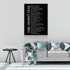 Our Deepest Fear Poem Canvas Wall Art, Marianne Williamson Poem, Graduation Gift, Office Artwork, Guidance Counselor Decor , Teacher Decor - Che Cose Belle