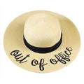 Women's "Out of Office" Embroidery Straw Hat Floppy Sun