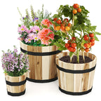 Outdoor Wooden Planter Box with Drainage Holes Set of 3 - Che Cose Belle