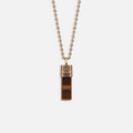 Outstanding Strength - Tiger's Eye Evil Eye Slab Necklace - Che Cose Belle