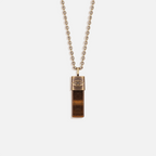 Outstanding Strength - Tiger's Eye Evil Eye Slab Necklace - Che Cose Belle