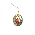 Oval Nativity Ornament- Red/Green - Che Cose Belle