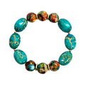 Oval Turquoise Aqua Terra and Multi Jasper Bracelet - Che Cose Belle