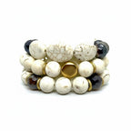 Oval White Magnesite and Mookaite Bracelet - Che Cose Belle