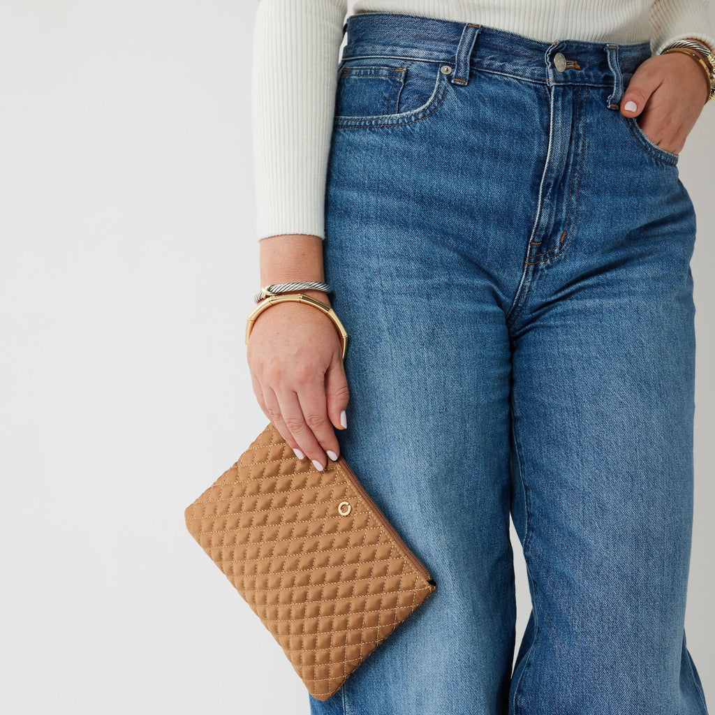 The Bracelet Pouch — Caramel Quilted