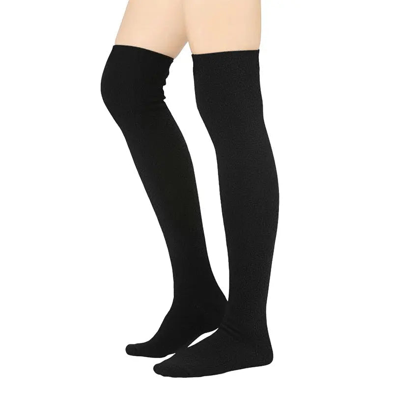 Over the Knee Fleece Socks - Black - Che Cose Belle