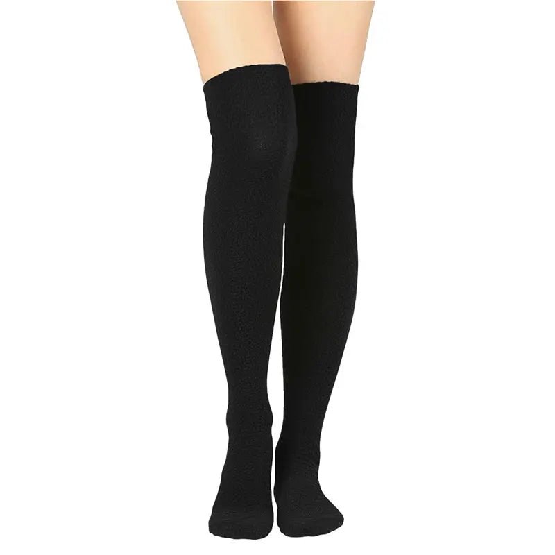 Over the Knee Fleece Socks - Black - Che Cose Belle