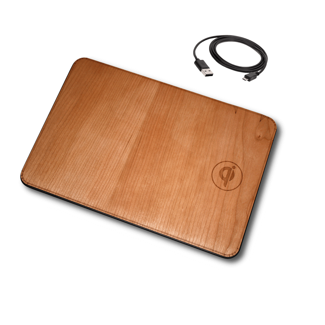 Oversize Wood Mousepad with 15 watt Wireless Fast Charger - Che Cose Belle