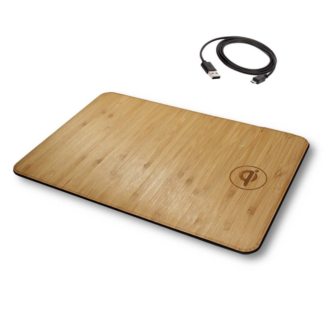 Oversize Wood Mousepad with 15 watt Wireless Fast Charger - Che Cose Belle