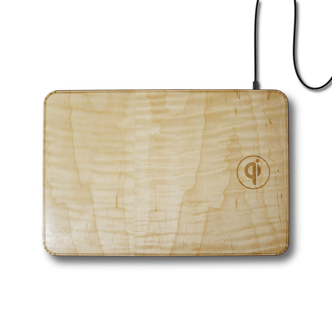 Oversize Wood Mousepad with 15 watt Wireless Fast Charger - Che Cose Belle