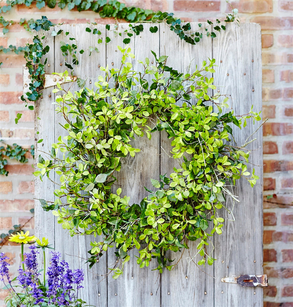 Oversized Mixed Green Foliage Twig Door Wreath | 30'' - Che Cose Belle