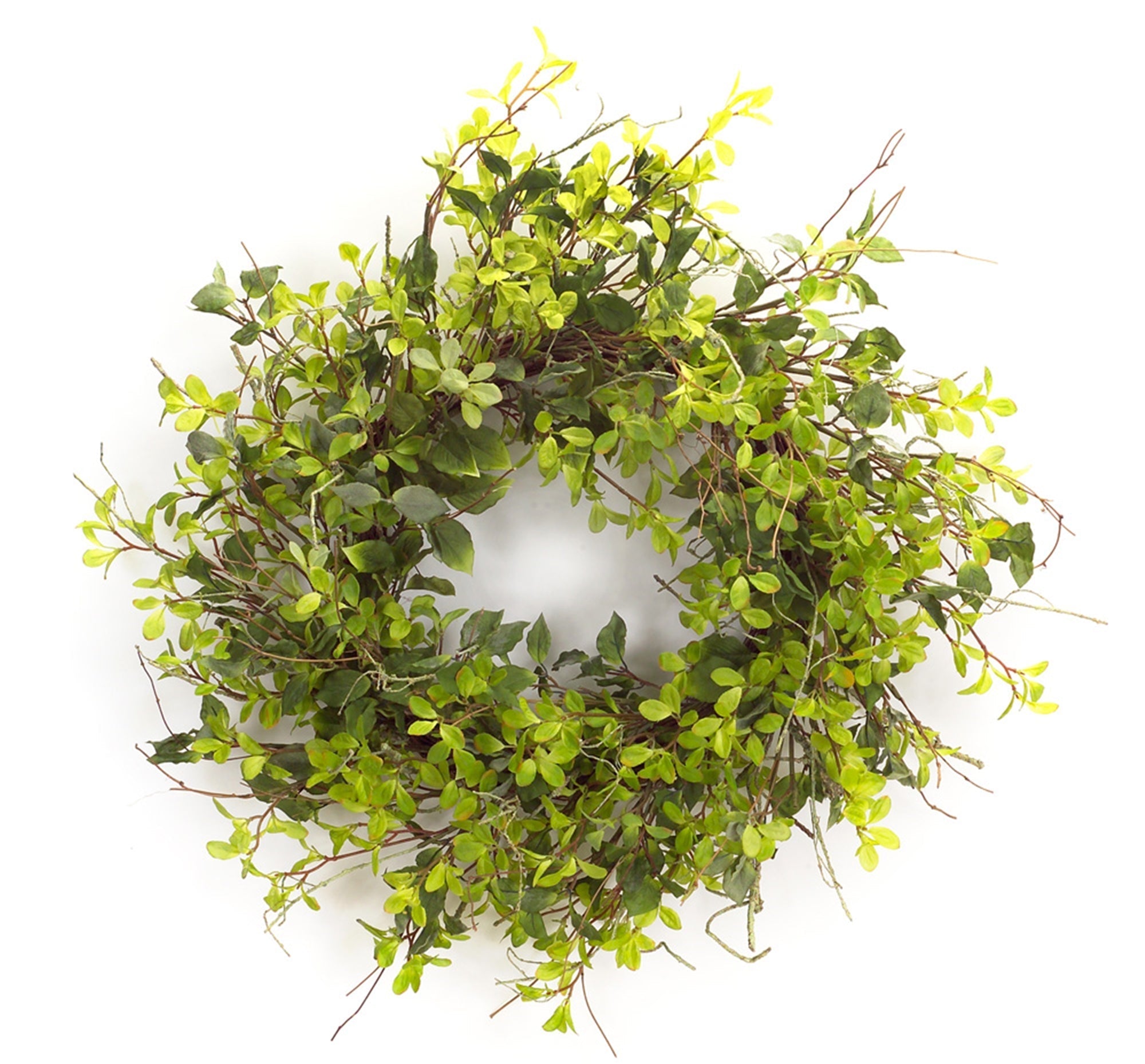 Oversized Mixed Green Foliage Twig Door Wreath | 30'' - Che Cose Belle