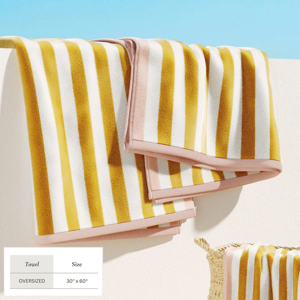 Oversized Striped Border Cabana Beach Towel - Santa Cruz - Che Cose Belle