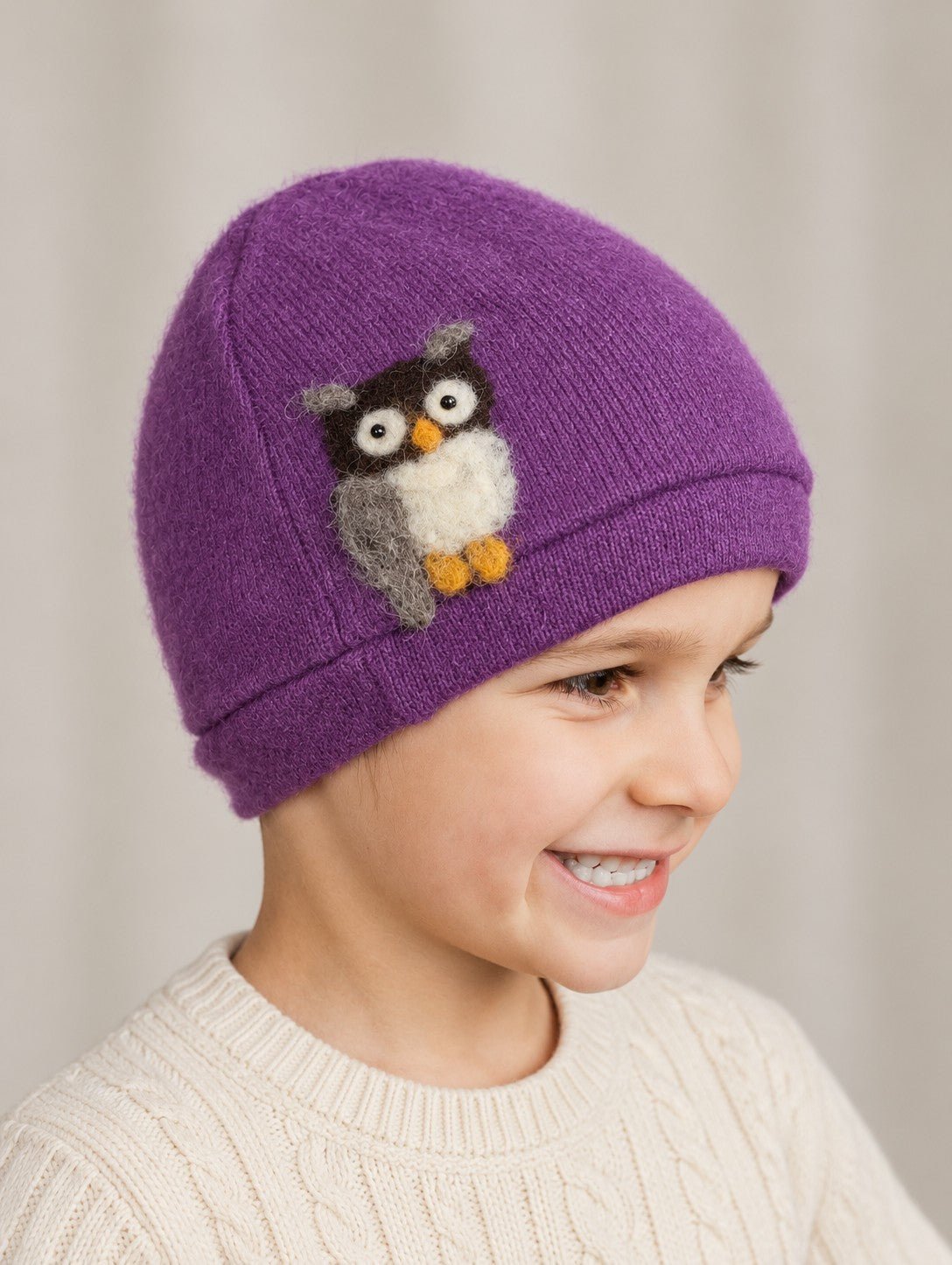 Owl Cashmere Hat - Child - Che Cose Belle