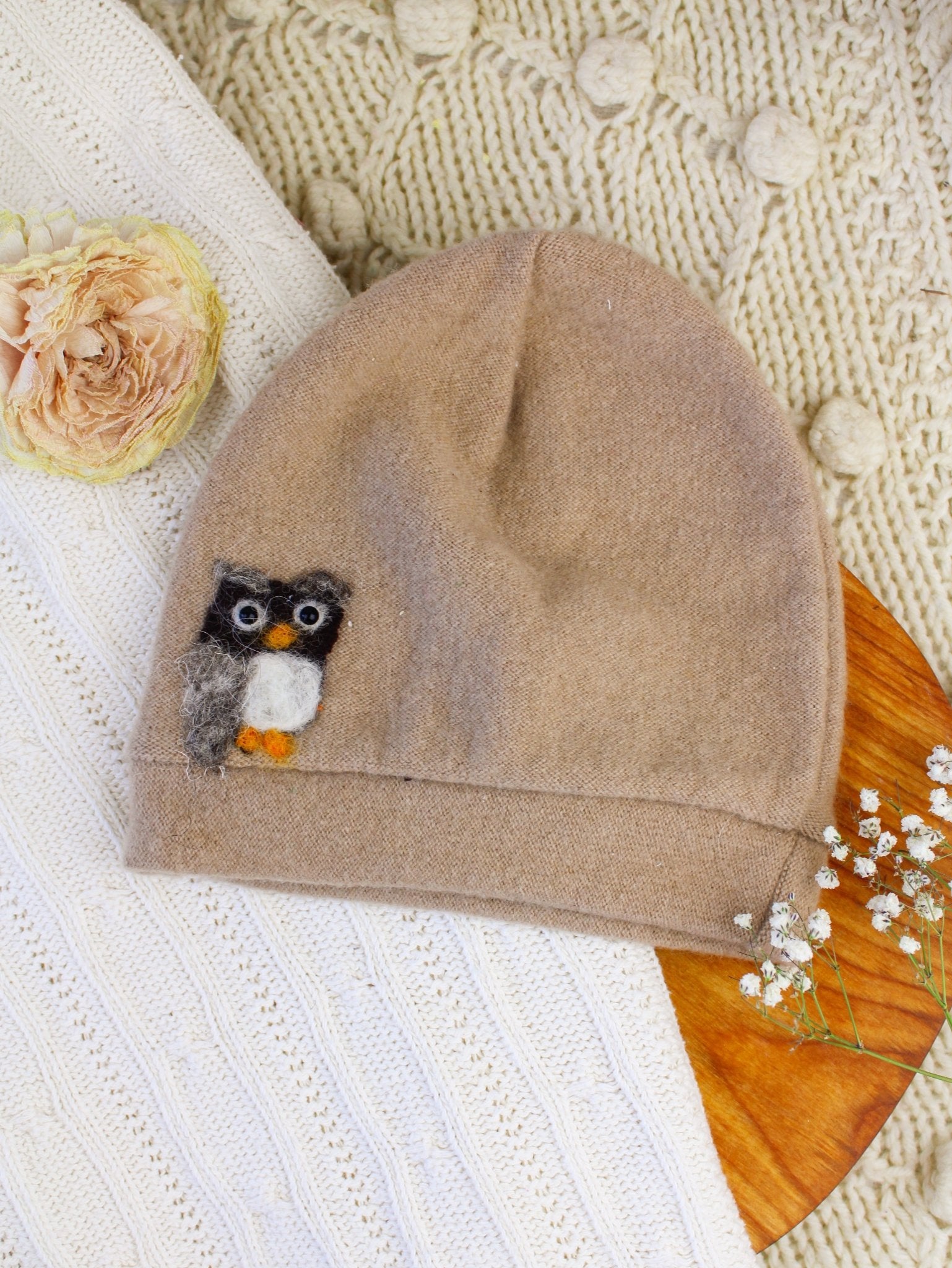 Owl Cashmere Hat - Toddler - Che Cose Belle