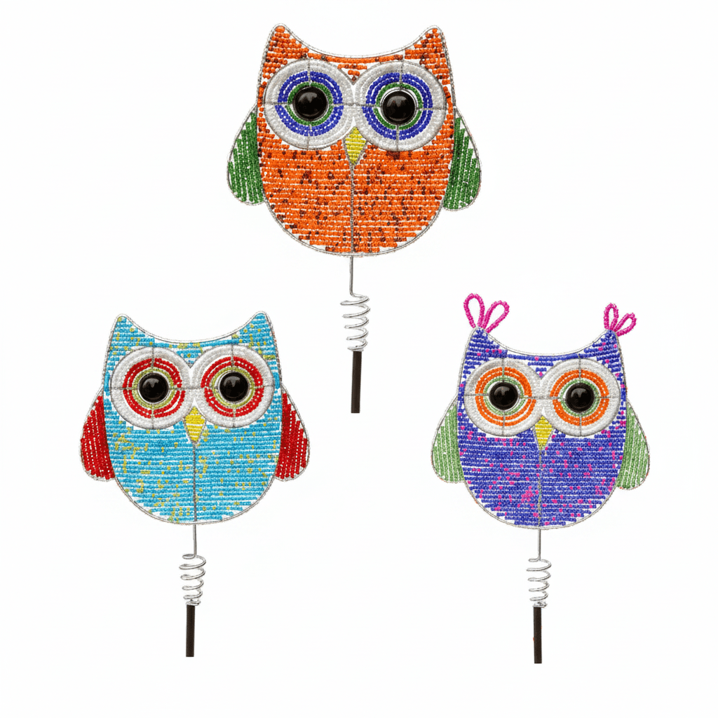 Owl Garden Stake, Asst (Set of 3) - Che Cose Belle
