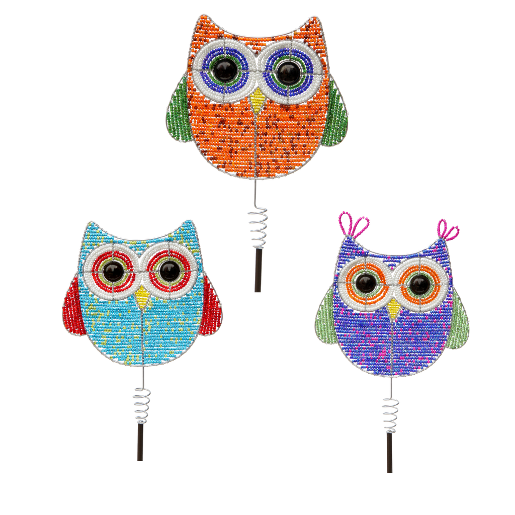 Owl Garden Stake, Asst (Set of 3) - Che Cose Belle