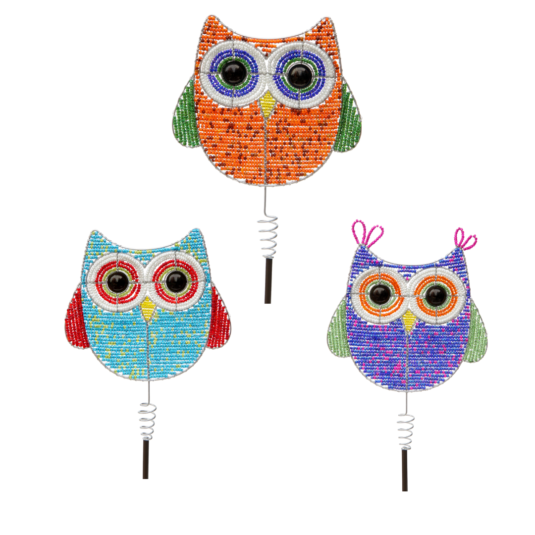 Owl Garden Stake, Asst (Set of 3) - Che Cose Belle