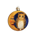 Owl In Moon Glass Ornament - Che Cose Belle