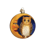 Owl In Moon Glass Ornament - Che Cose Belle