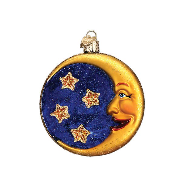 Owl In Moon Glass Ornament - Che Cose Belle