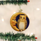 Owl In Moon Glass Ornament - Che Cose Belle