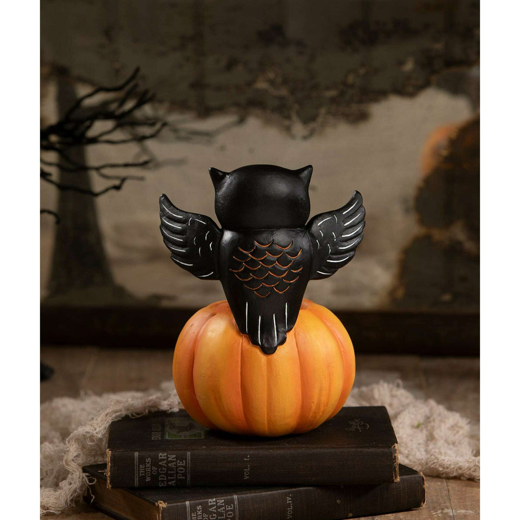 Owl on Jack O'Lantern | Halloween Decor | Bethany Lowe