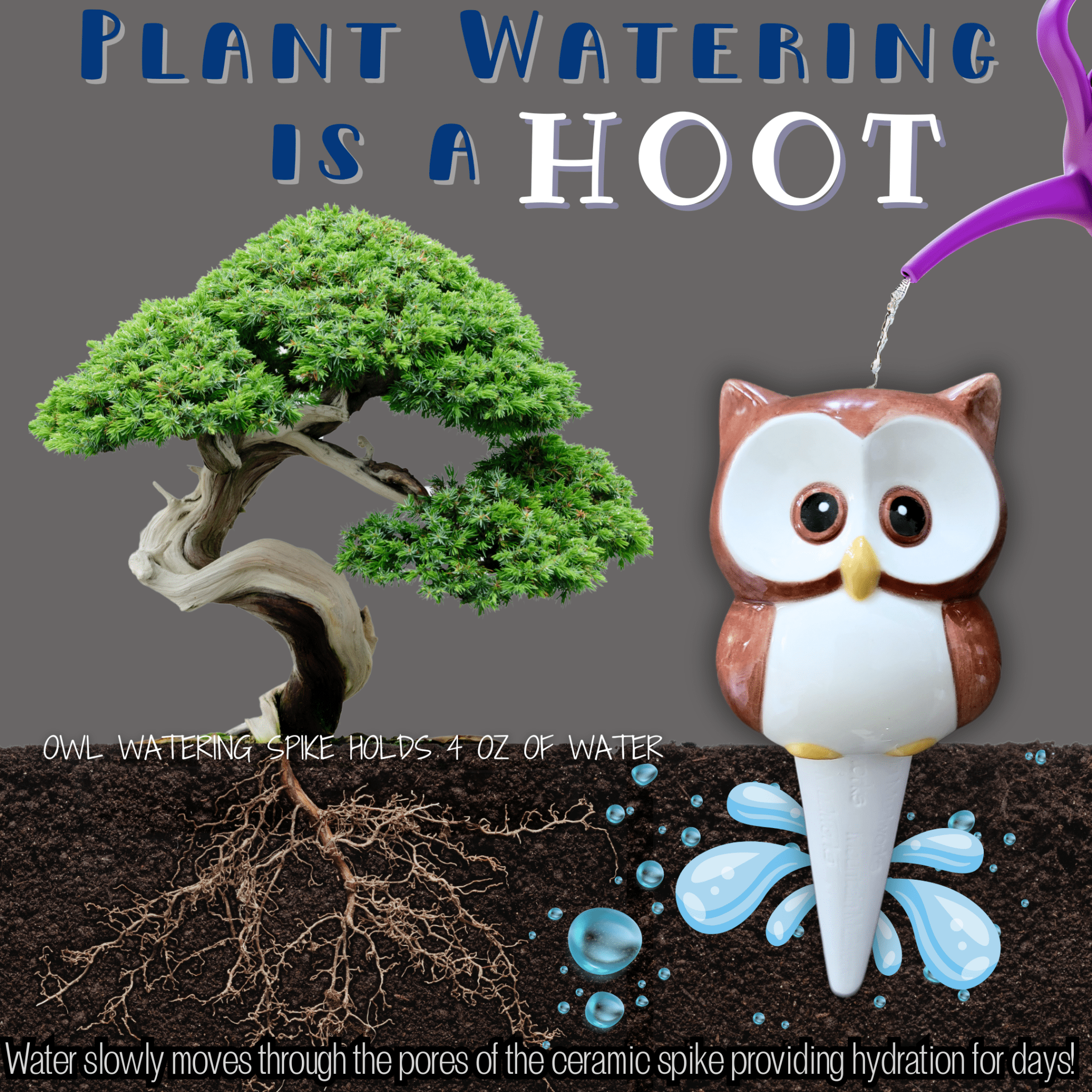 Owl Watering Spike - Che Cose Belle