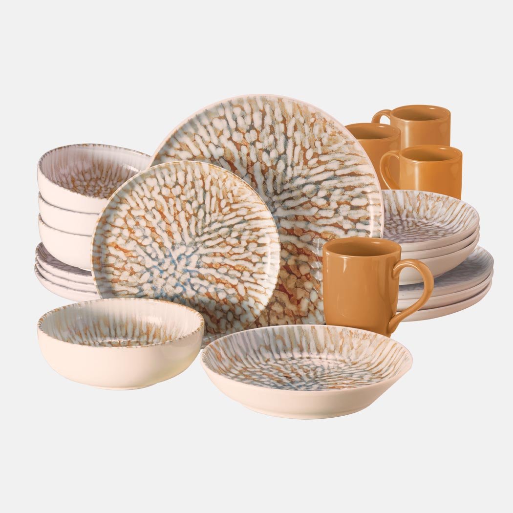 Oxford Contempo, Caribbean Stoneware 20 Piece Dinnerware Set, Service for 4 - Che Cose Belle