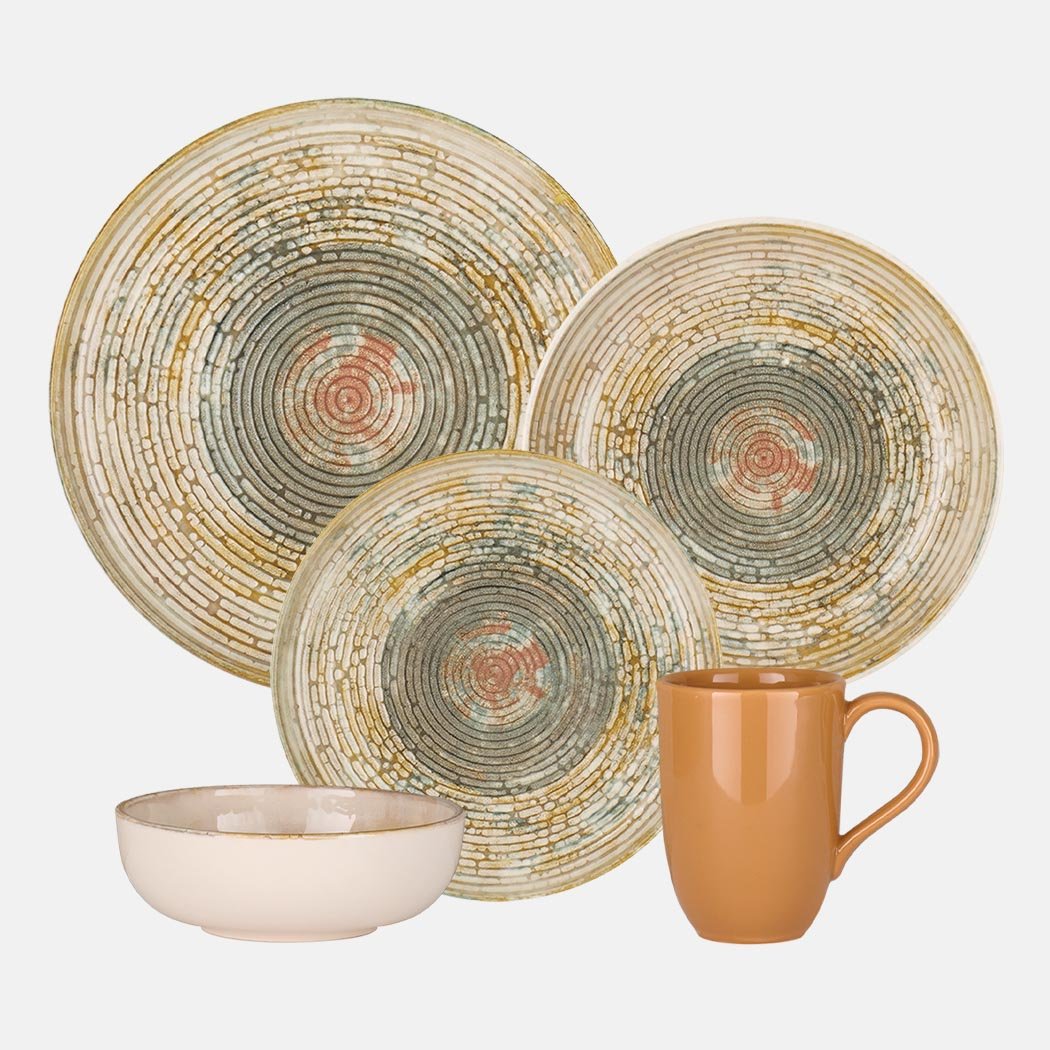 Oxford Contempo, Relic Stoneware 20 Piece Dinnerware Set, Service for 4 - Che Cose Belle